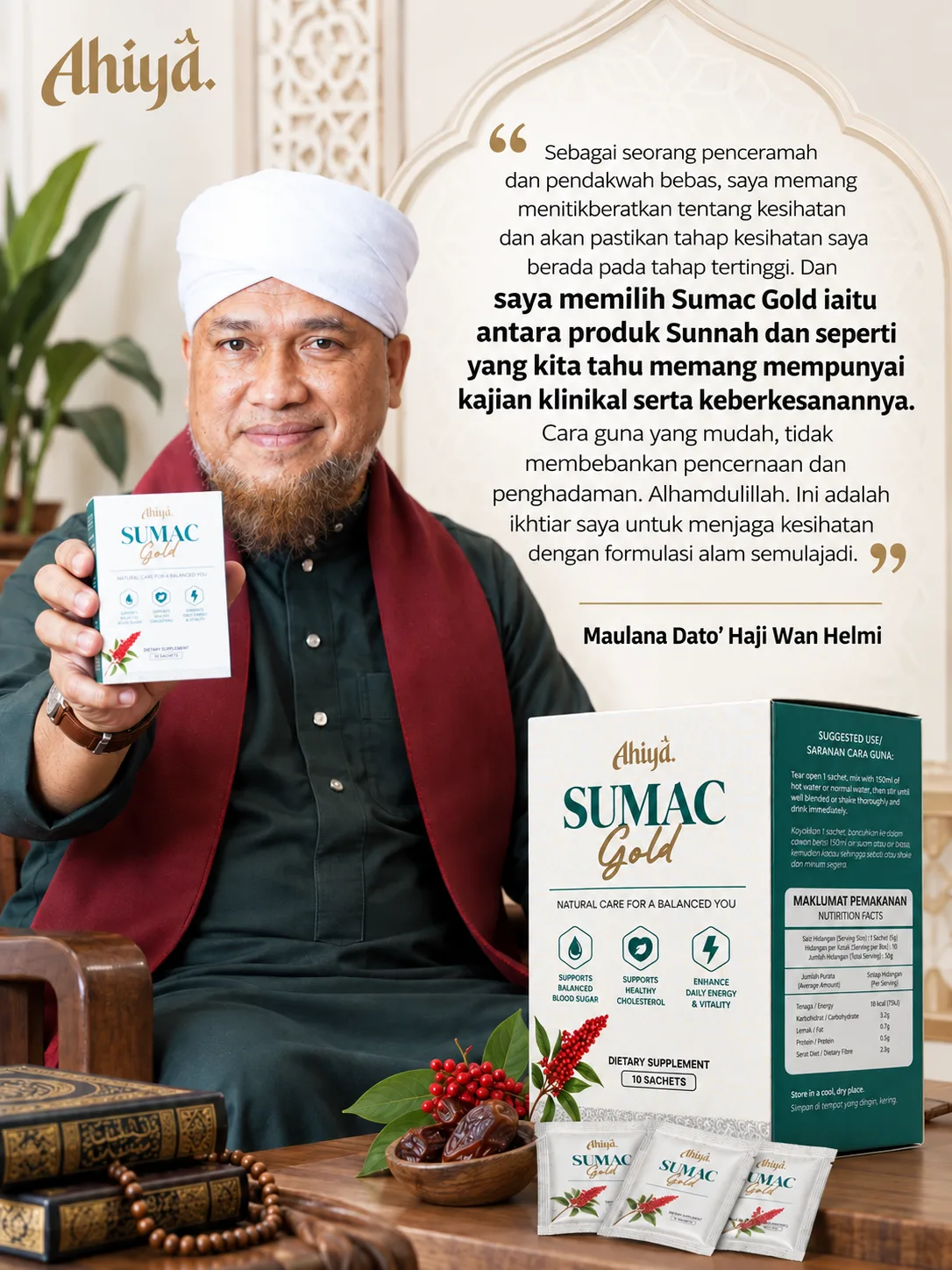 Maulana Dato' Haji Wan Helmi bersama Sumac Gold