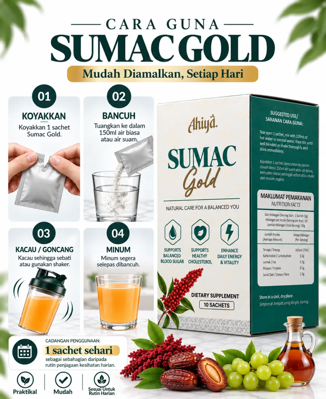 Cara guna Sumac Gold